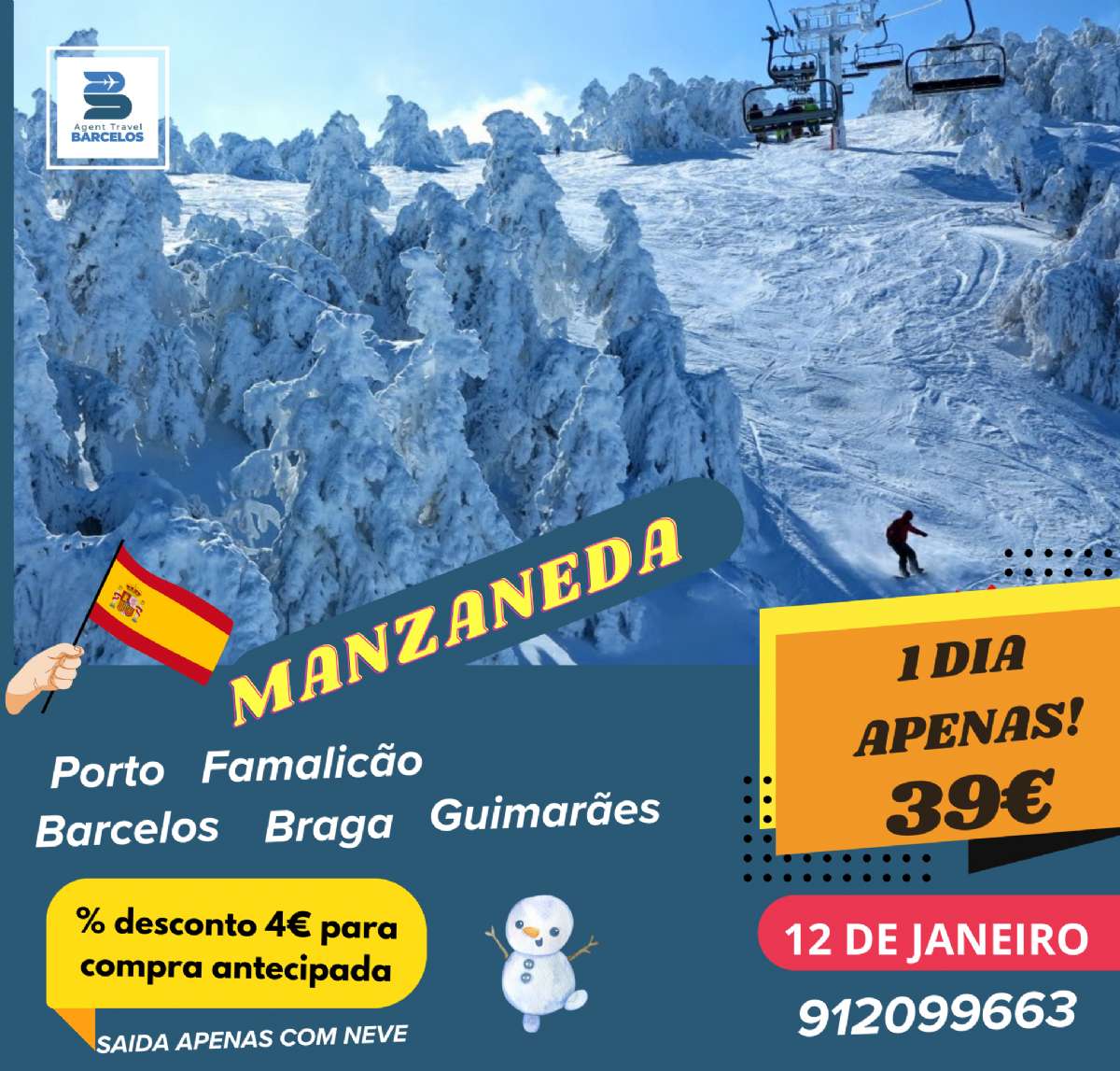 NEVE EM MANZANEDA ESPANHA