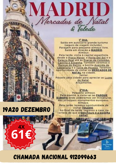 MERCADO DE NATAL MADRID E TOLEDO (19/20 Dezembro)