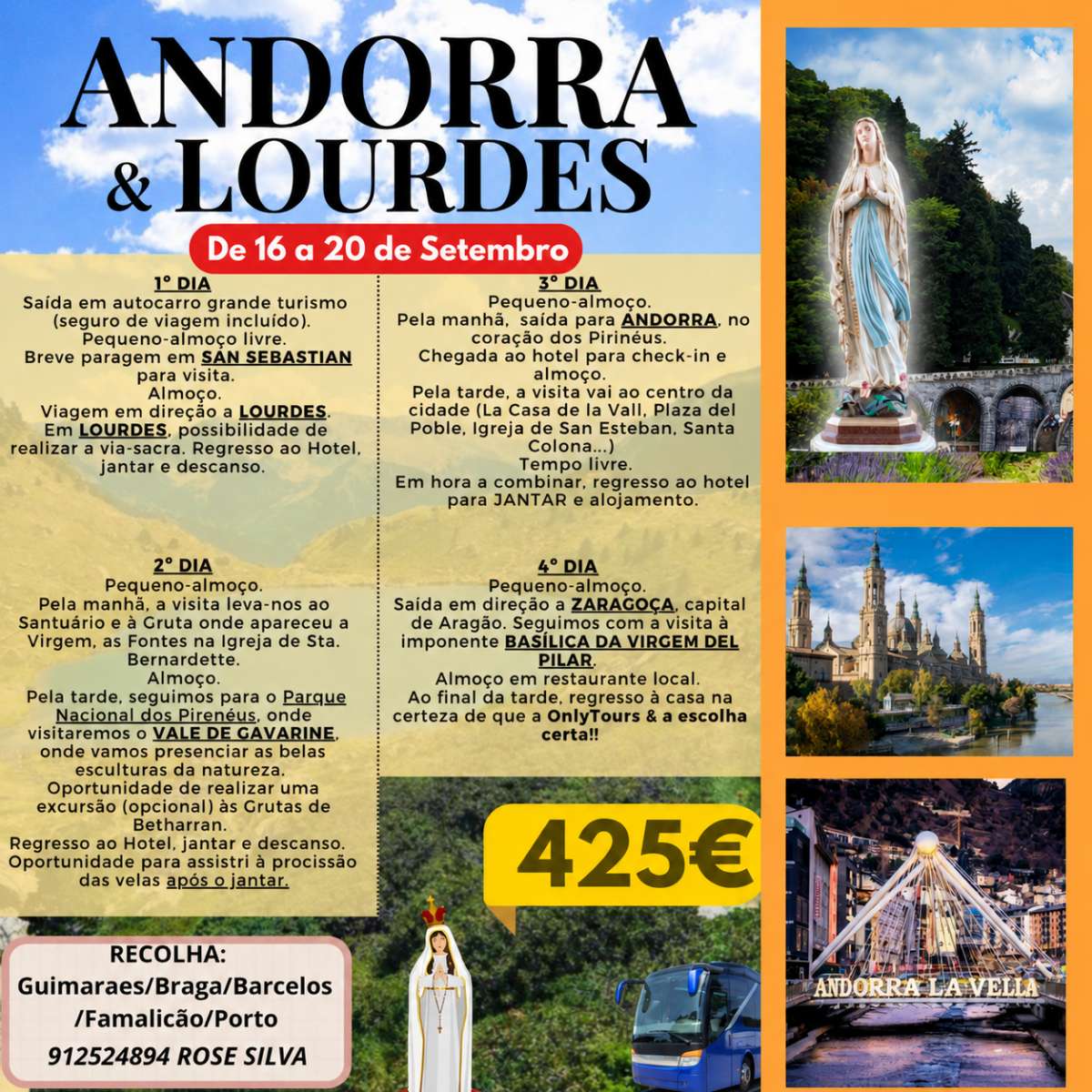 ANDORRA E LOURDES/ SAN SEBASTIAN  -  De 16 a 20 de Setembro