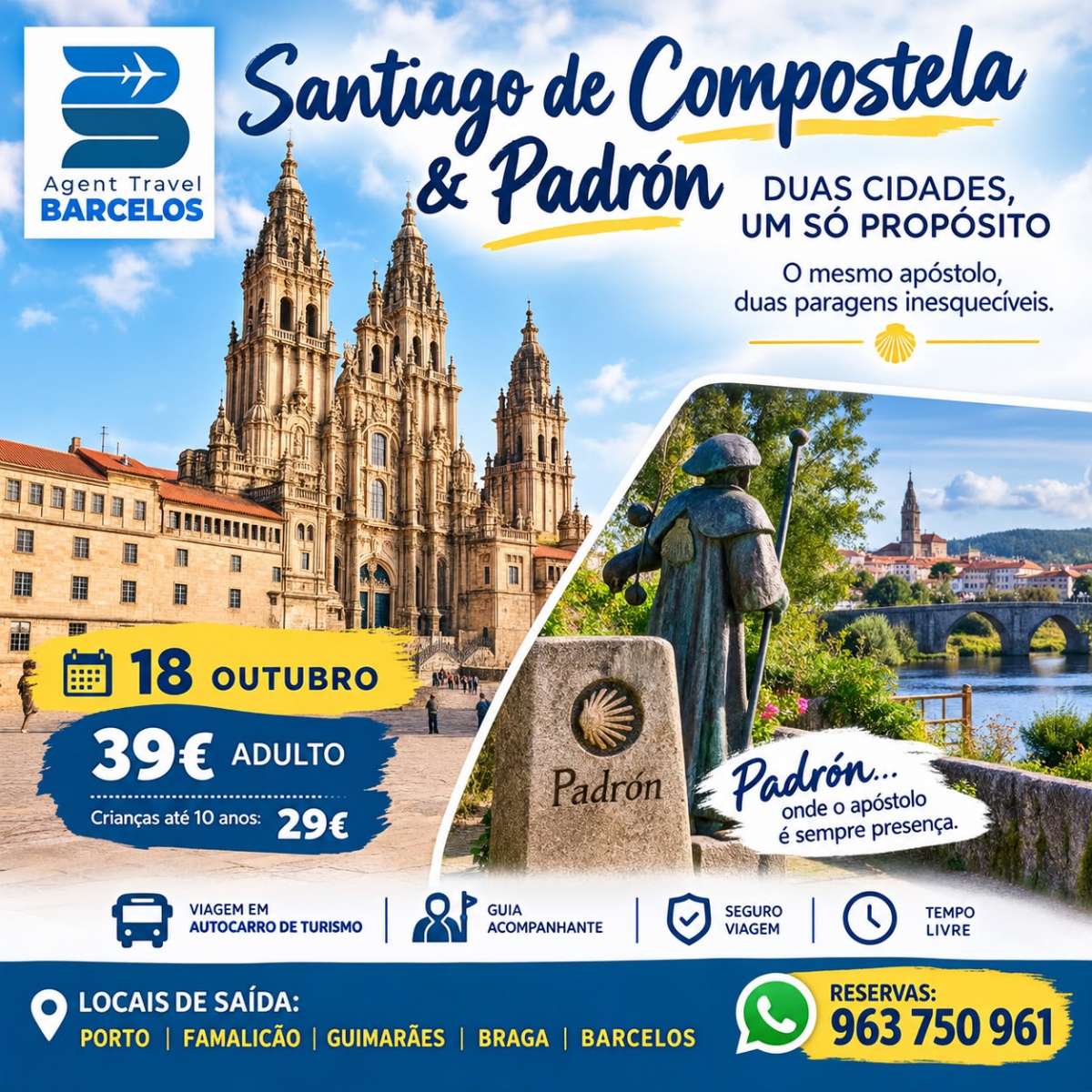 SANTIAGO DA COMPOSTELA E PADRÓN - 39€